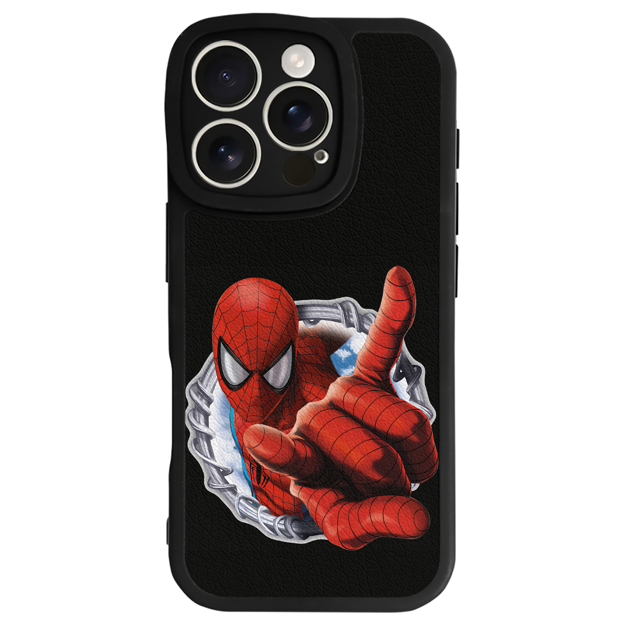 （画像用） Spider Man スパイダーマン 【iPhone 16シリーズ対応】シリコンスマホケース（レザー調） 材質：シリコン